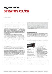 Bedienungsanleitung Syntace Stratos CX / CR