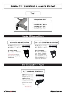 Übersicht X-12 Hanger + Screw für Liteville