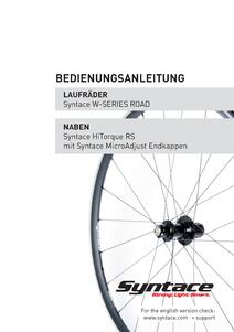 Bedienungsanleitung Syntace W-Series Road