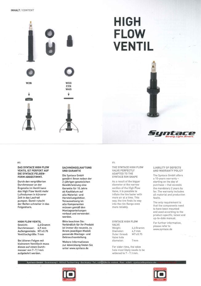 Bedienungsanleitung High Flow Ventil